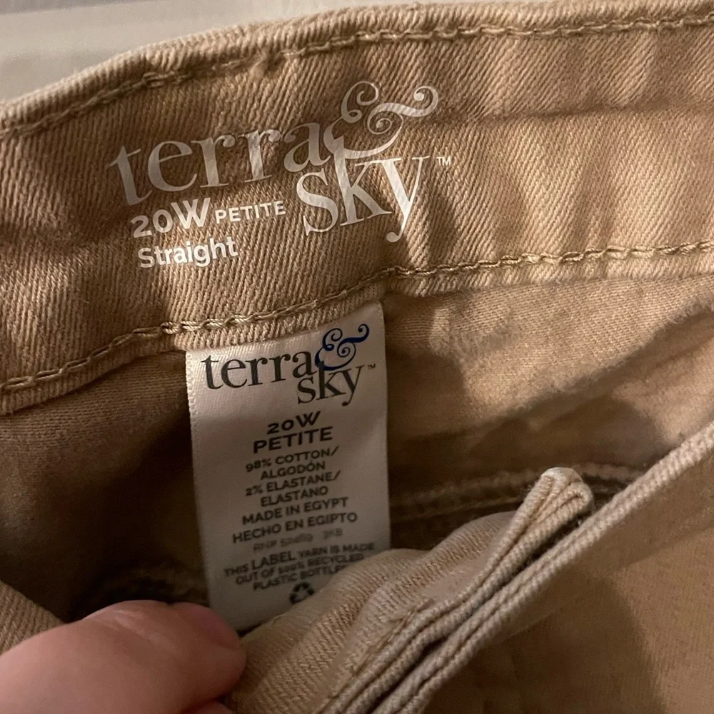 Terra & Sky Petite Straight Leg Khaki Jeans - Picture 4 of 4